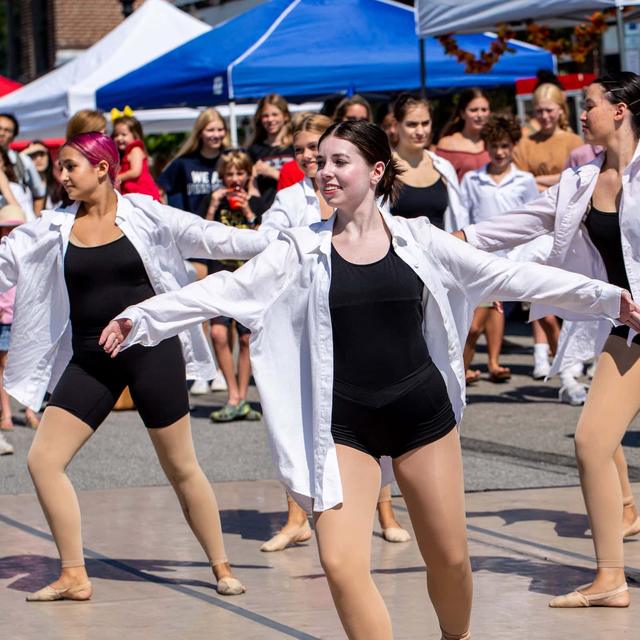 Dancers performing at a street festival